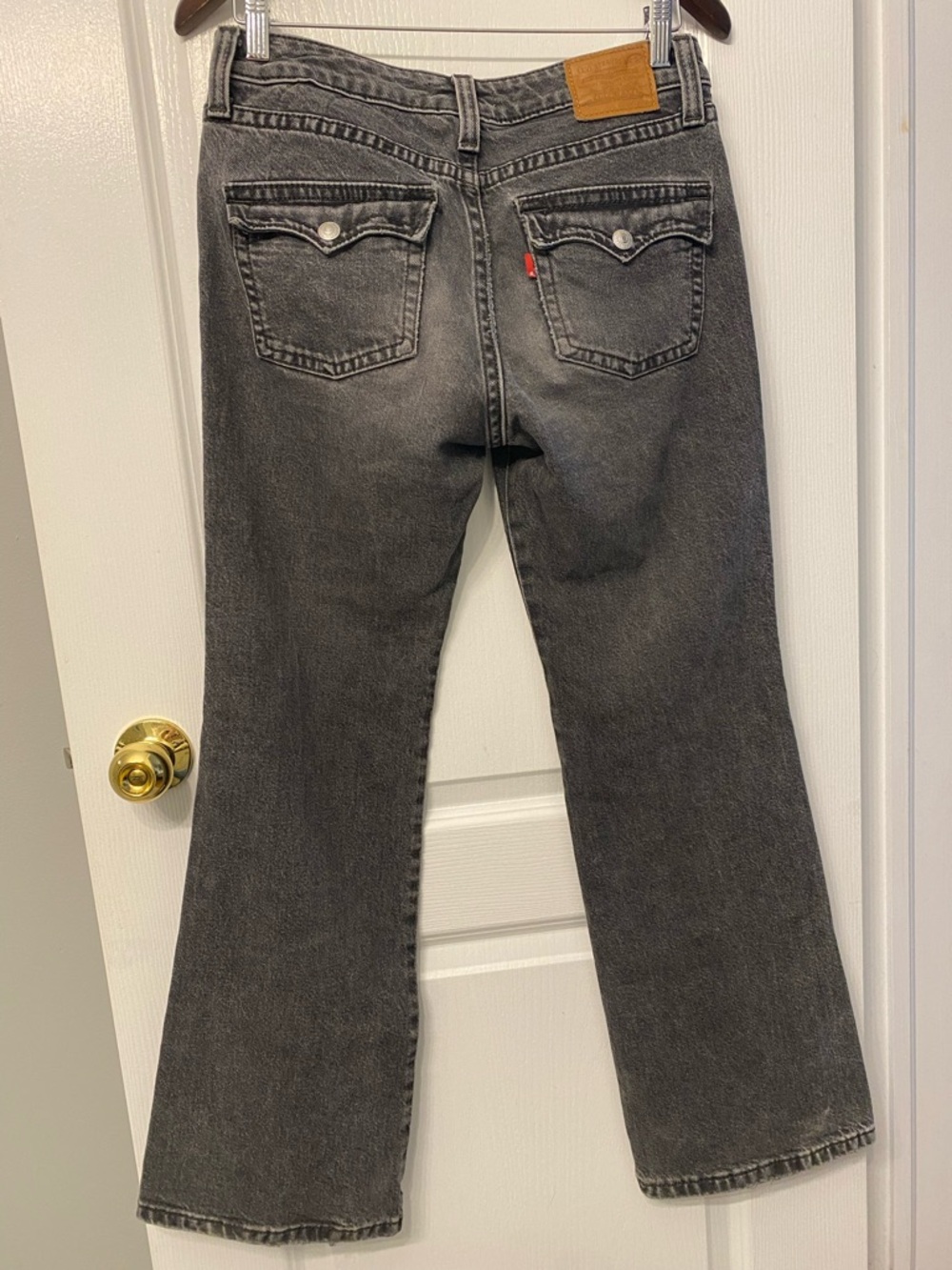 Levi's Noughties Boot Cut Low Rise Y2K Streetwear Black Charcoal Jeans Size 29 - Picture 11 of 16